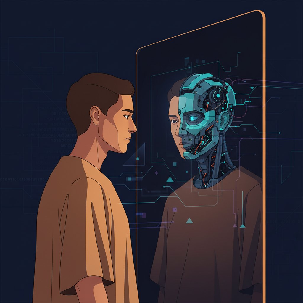 Wir sehen uns selbst im Spiegel der Maschine – Projektion statt Verständnis.